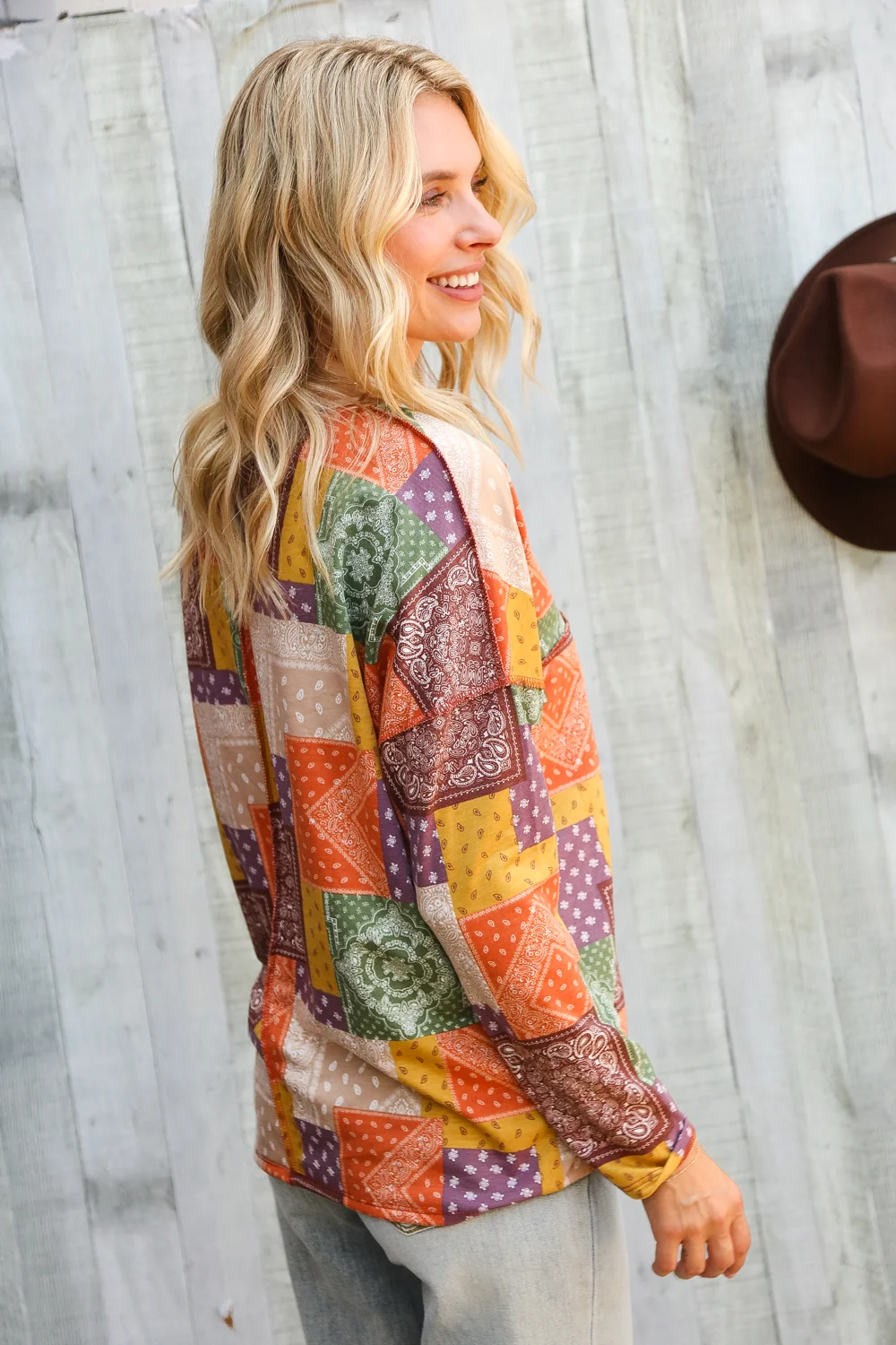 Multi Patchwork French Terry Top - Image 6