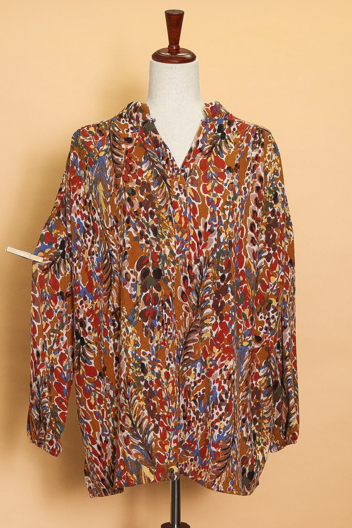 Mustard Soft Fall Floral Blouse
