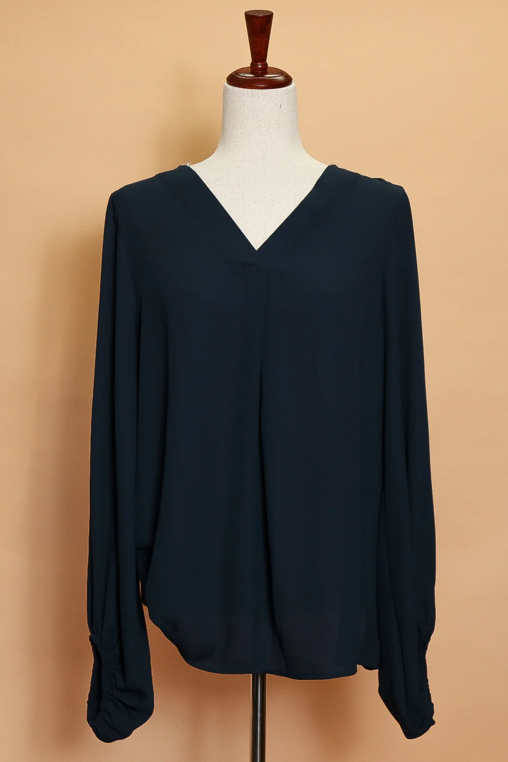 Navy V Neck Blouse