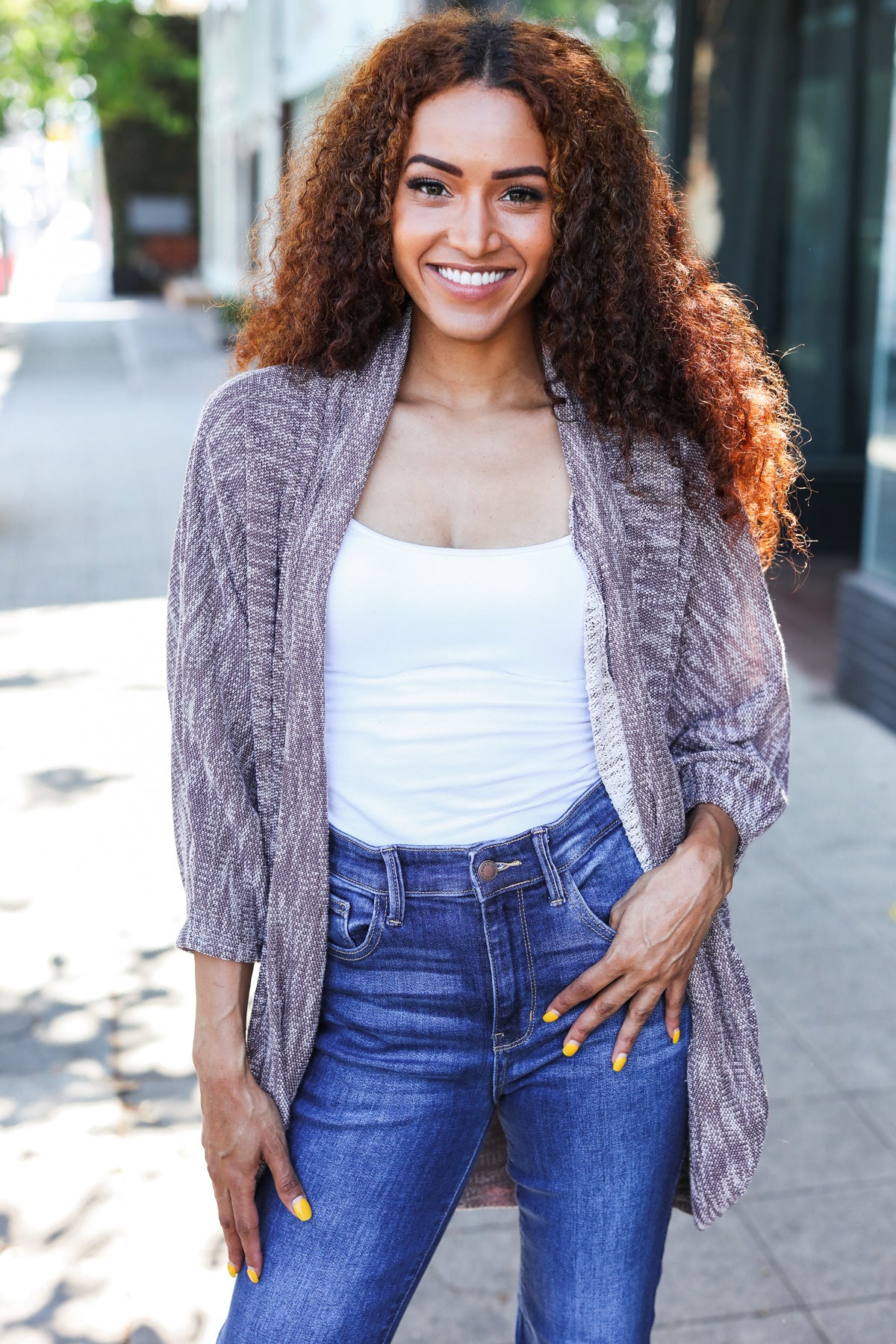 Off Burgundy Knit Cardigan - Image 6