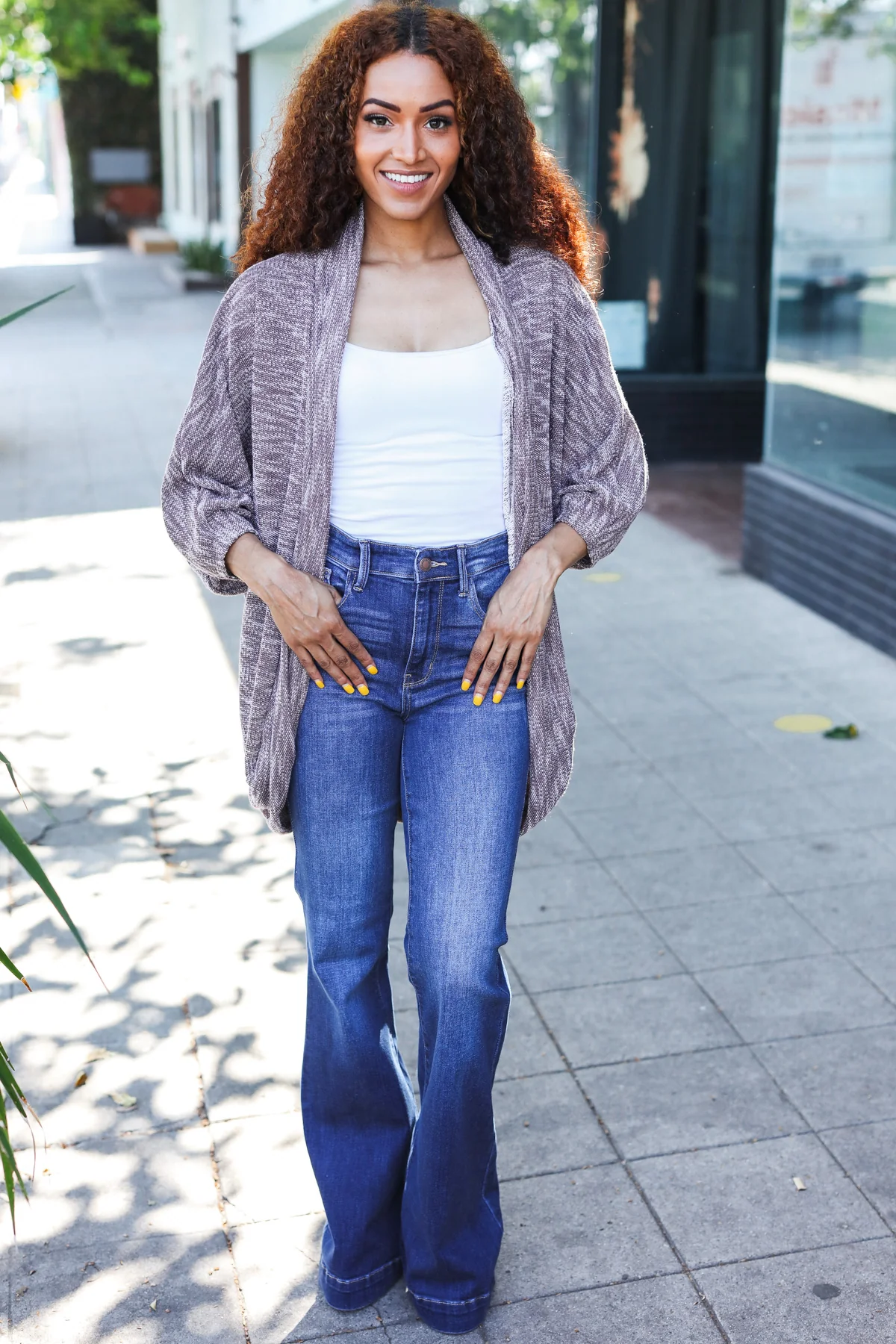 Off Burgundy Knit Cardigan - Image 3