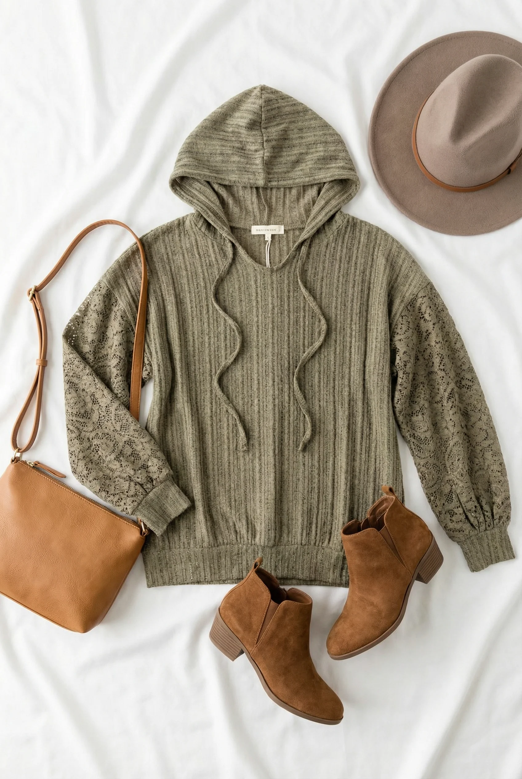 Olive Crochet Hoodie