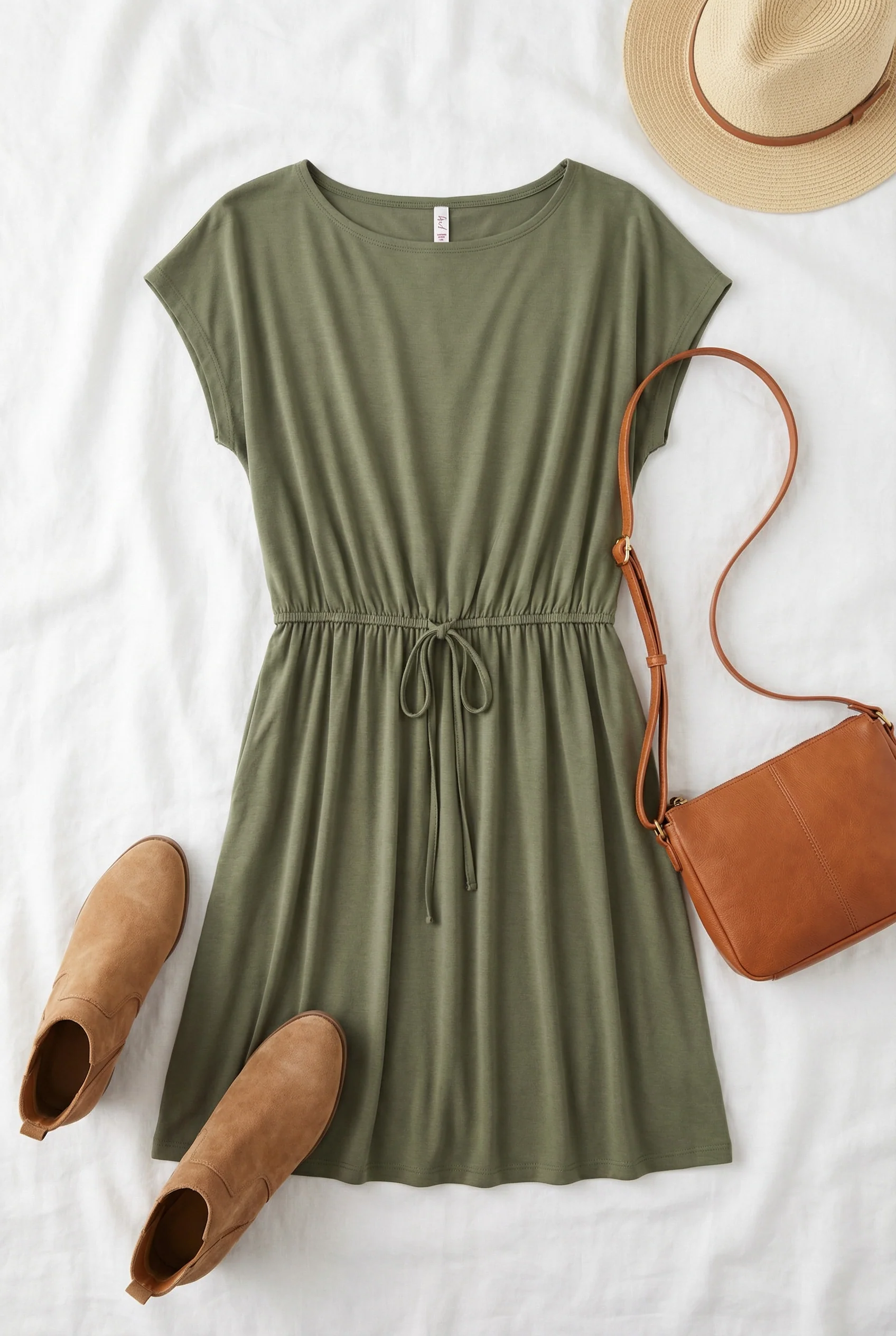 Olive Solid Dress