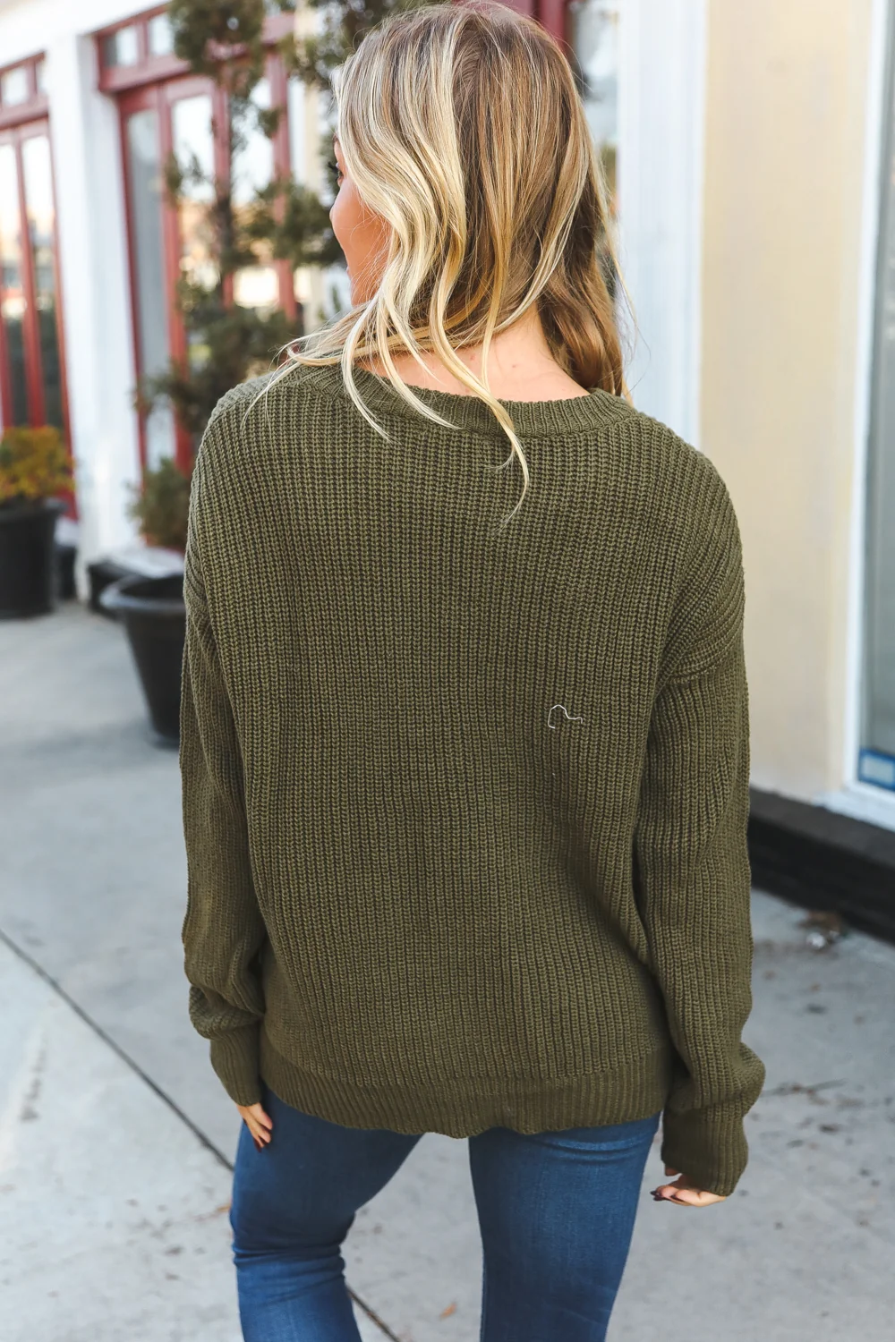 Olive Thick Knit Sweater - Image 6