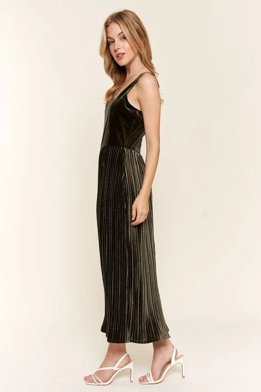 Olive Velvet Design Holiday Maxi Dress - Image 4