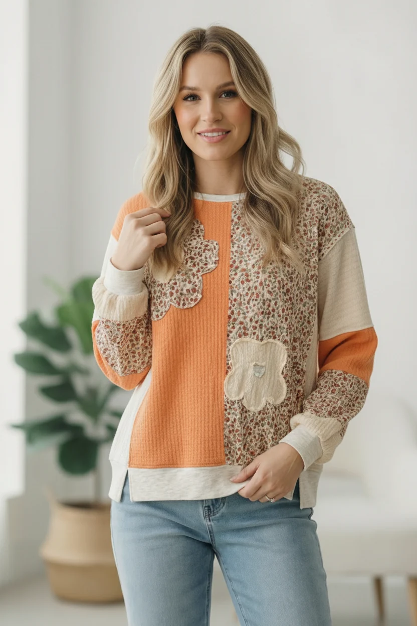 Orange Creamsicle Colorblock Pullover (Open Pack) - Image 4