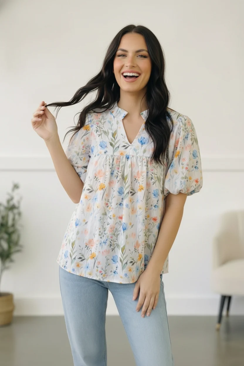 Painted Blossoms Daydream Top (Open Pack) - Image 2