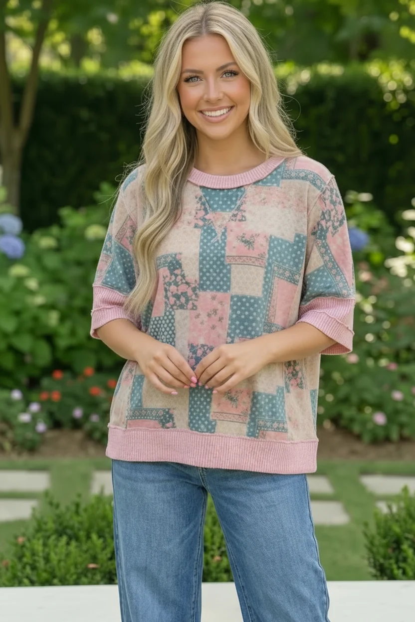 Patchwork Dreams Short Sleeve Top (Open Pack) - Image 6