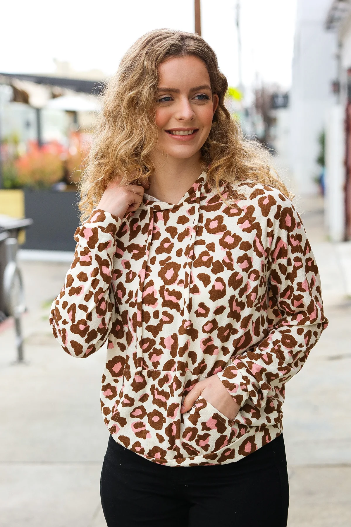 Pink Animal French Terry Hoodie - Image 3