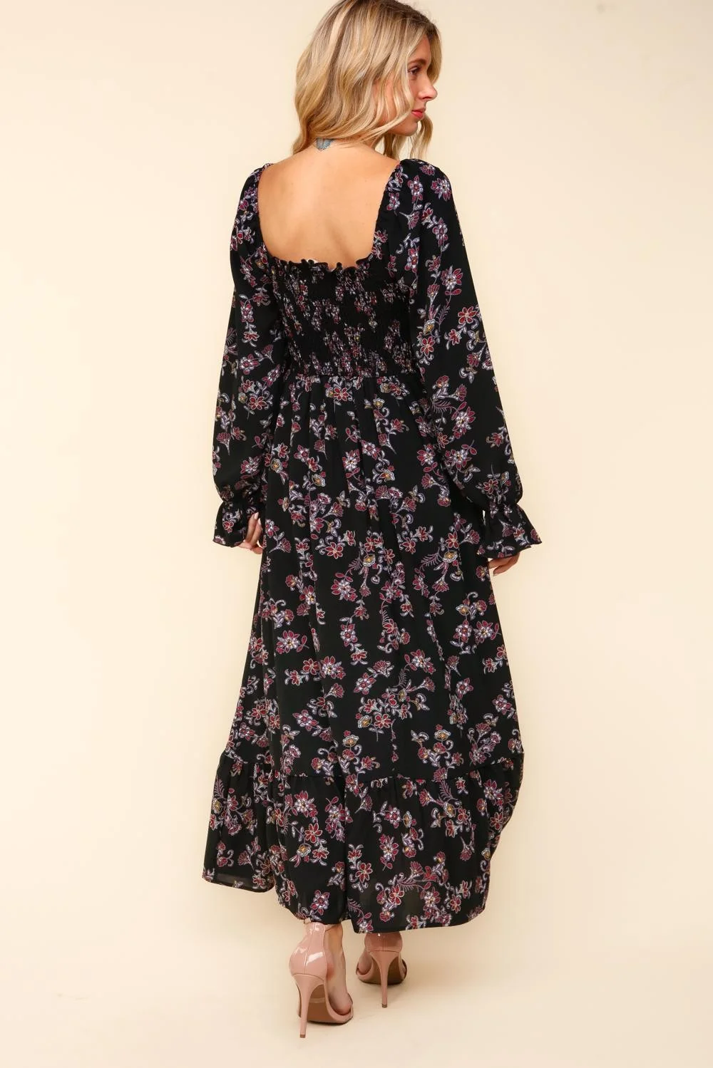 BABYDOLL FLORAL PRINT MAXI WITH SIDE POCKETS - Image 3