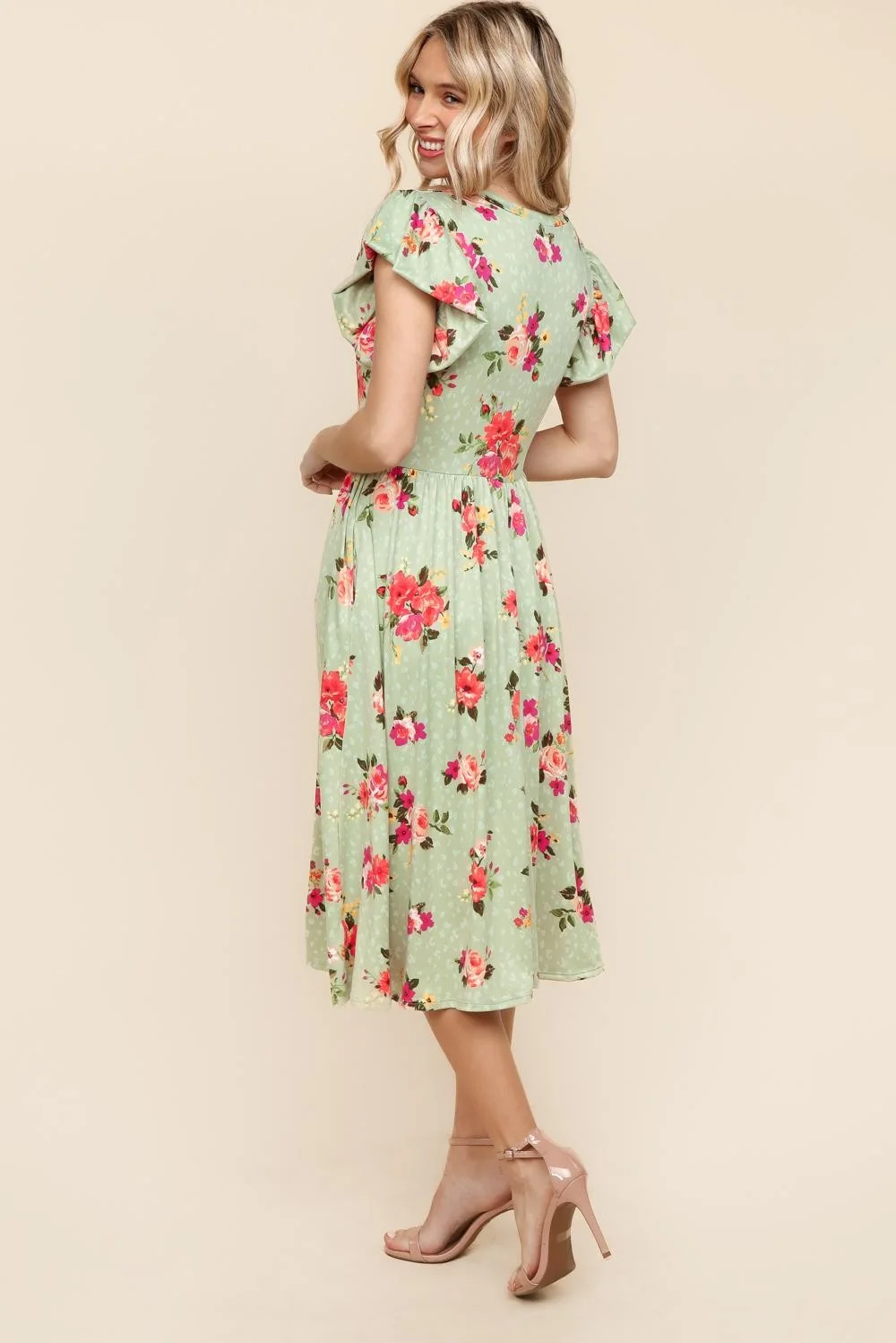 BABYDOLL LEOPARD KNIT DRESS W/ SIDE POCKETS - Image 3