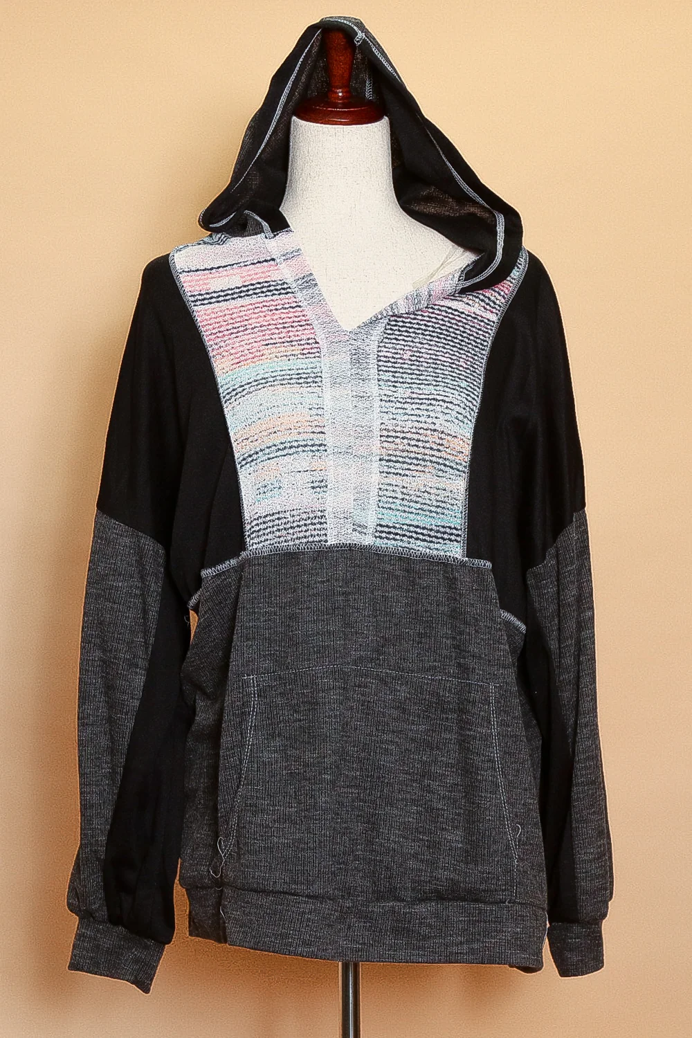Plus Black Multicolor Hoodie (4pc)