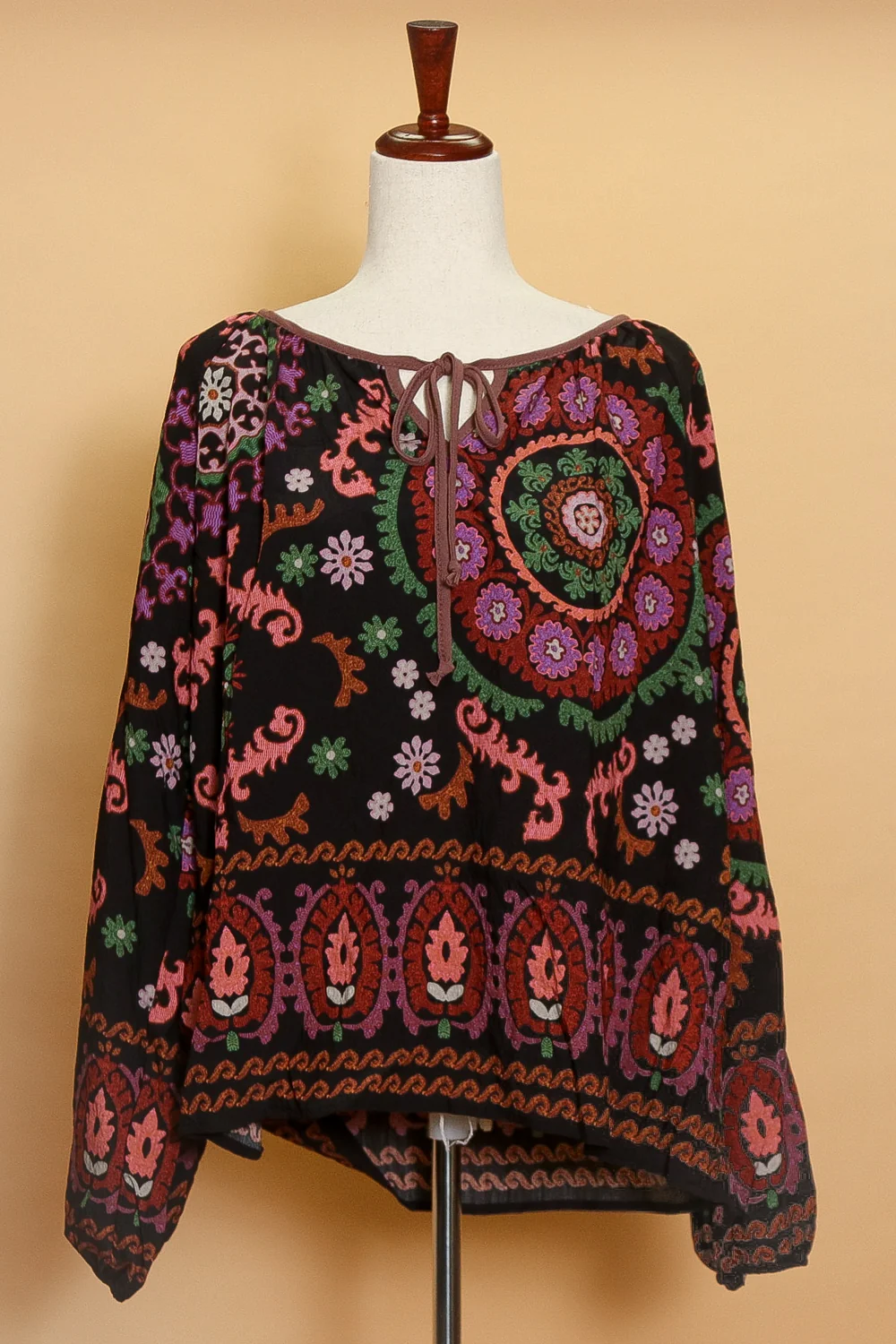 Plus Black Printed Design Top