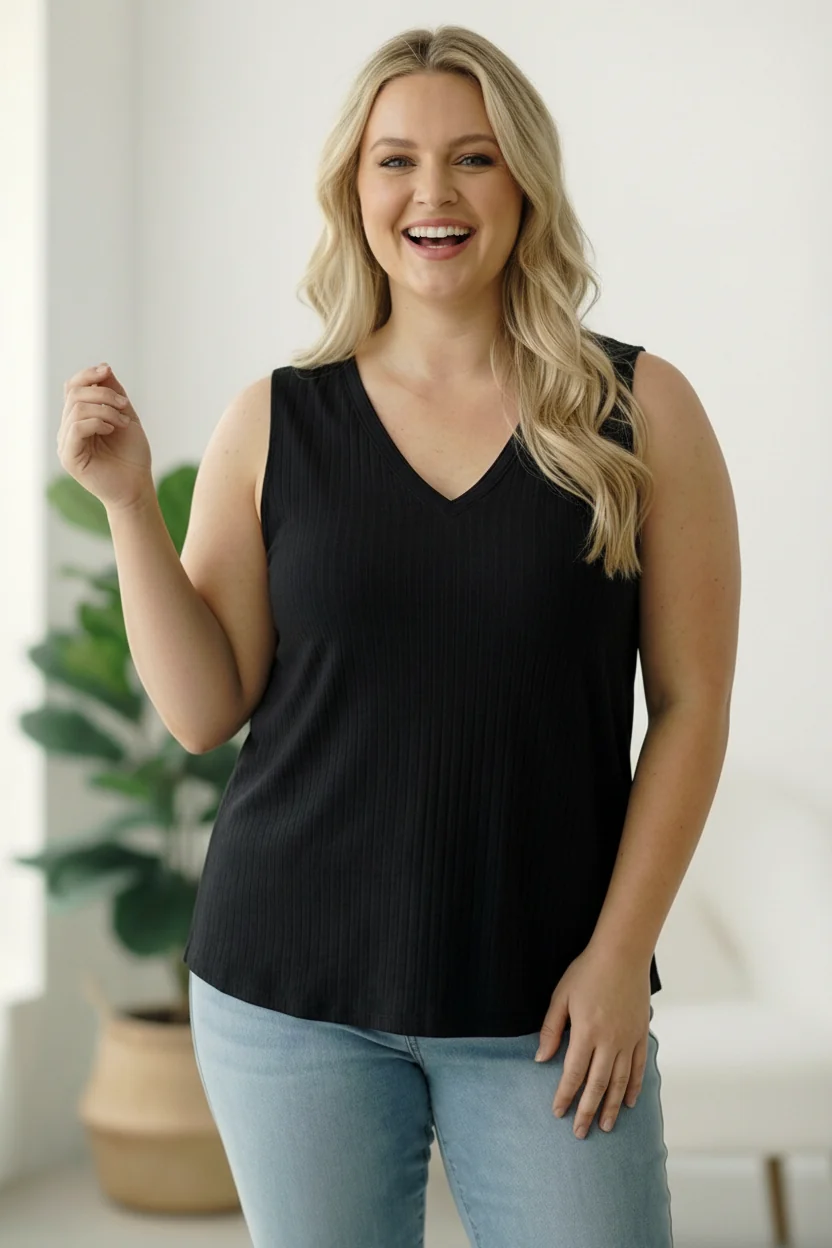 Plus Black Solid Tank - Image 4