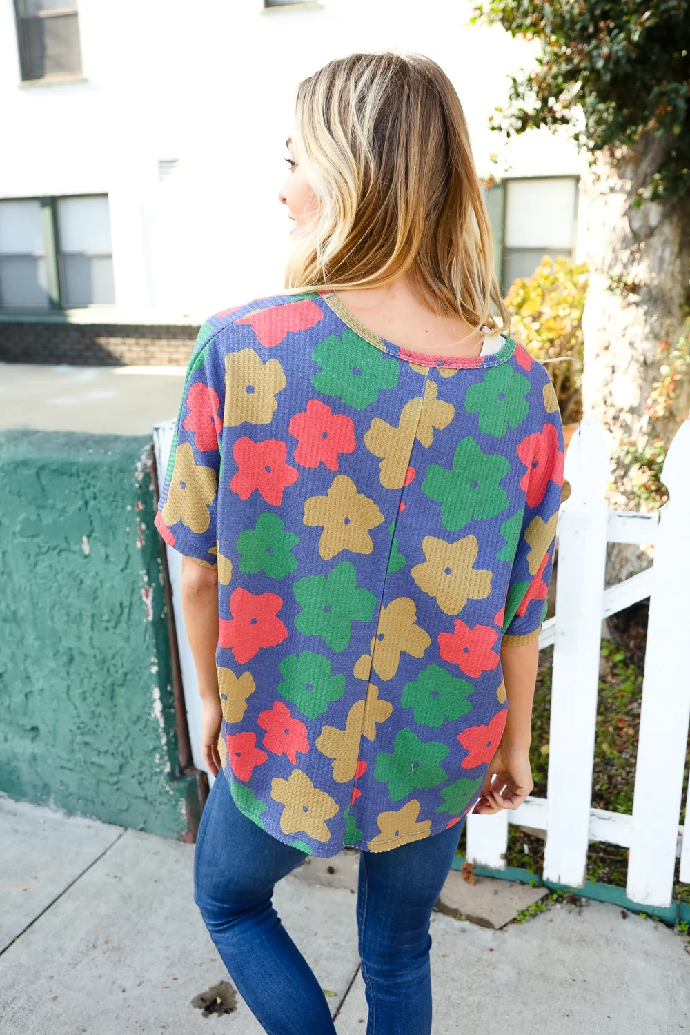 Blue Multi Floral Top - Image 6