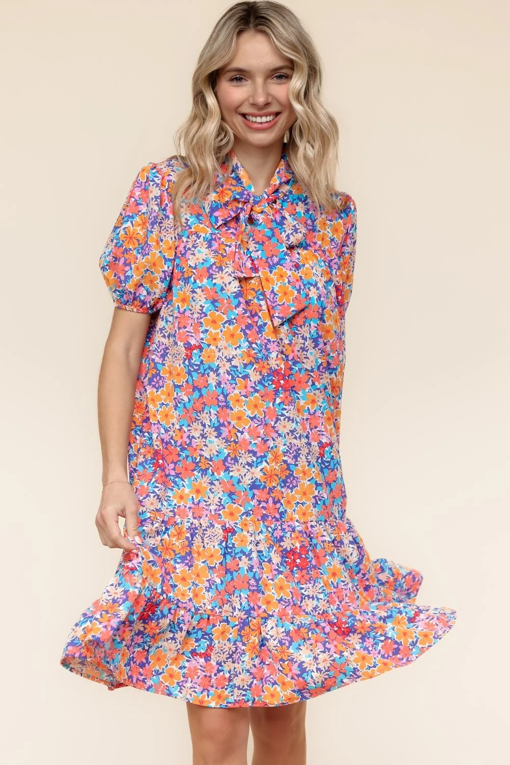 Plus Bow Tied Notch Neck Babydoll with Side Pocket - Image 6