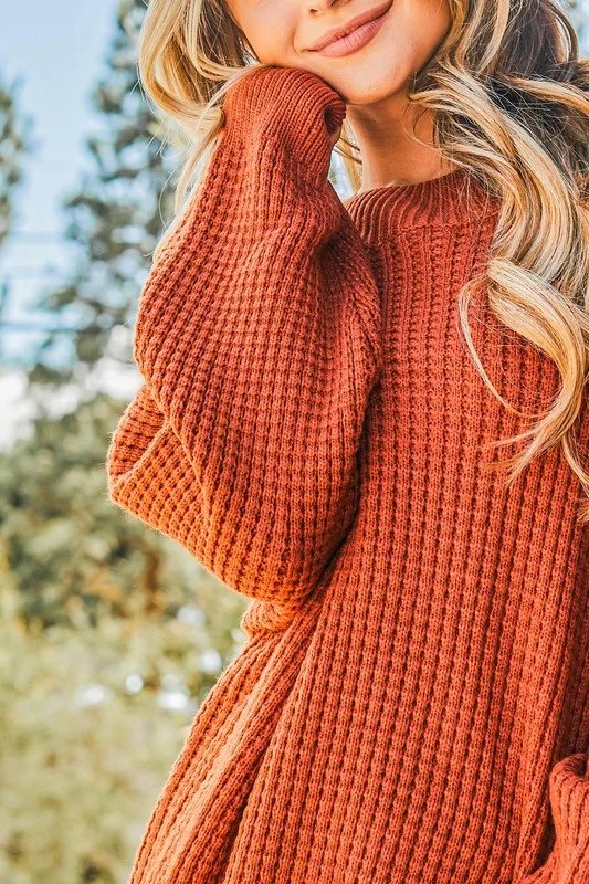 Plus Camel Thick Knit Sweater - Image 2