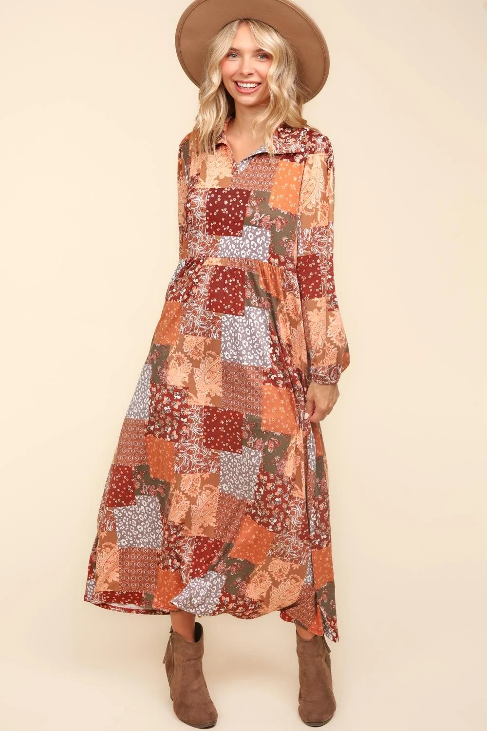 Collared Notch Neck Maxi with Side Pockets - Image 6