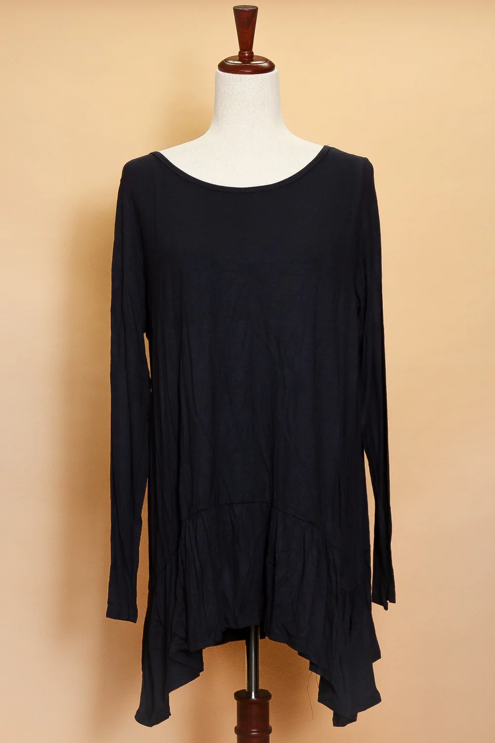 Plus Draping Long Sleeve Top
