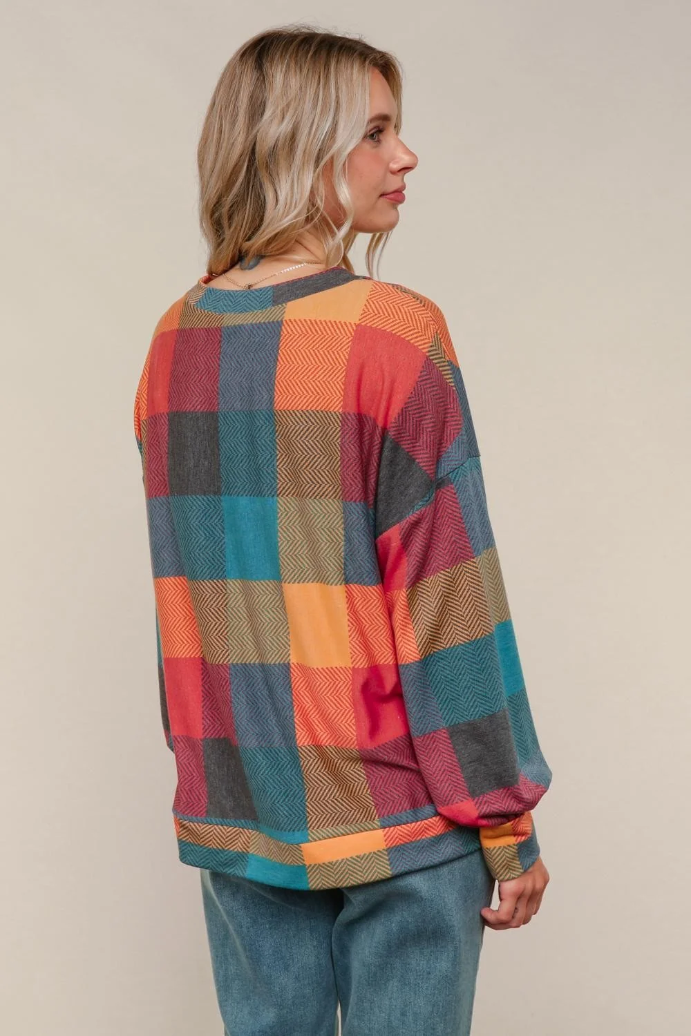 DROP SHOULDER OVERSIZED SWEATER KNIT TOP - Image 4