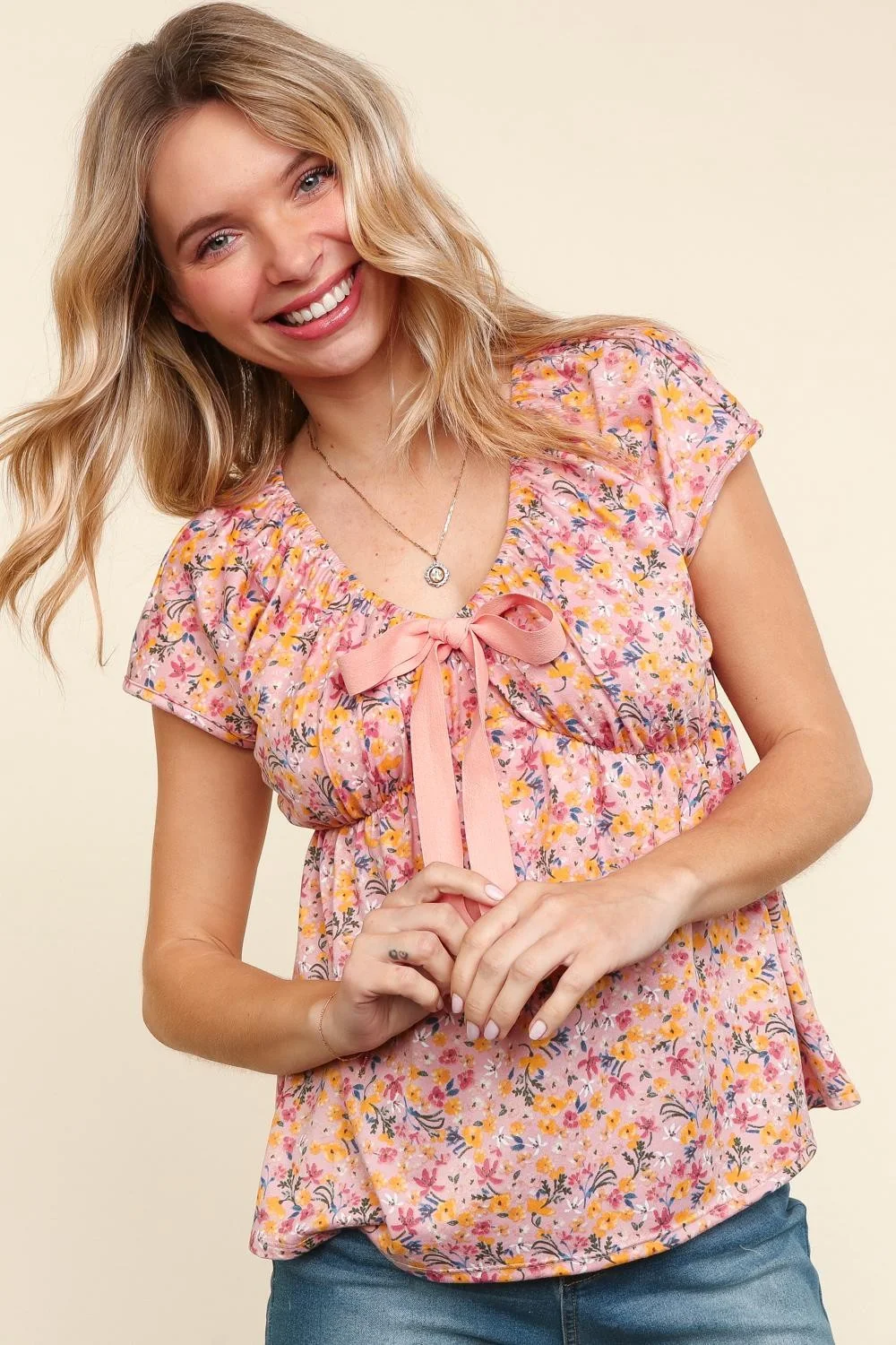 EMPIRE WAIST FLORAL PRINT BABYDOLL TOP - Image 12