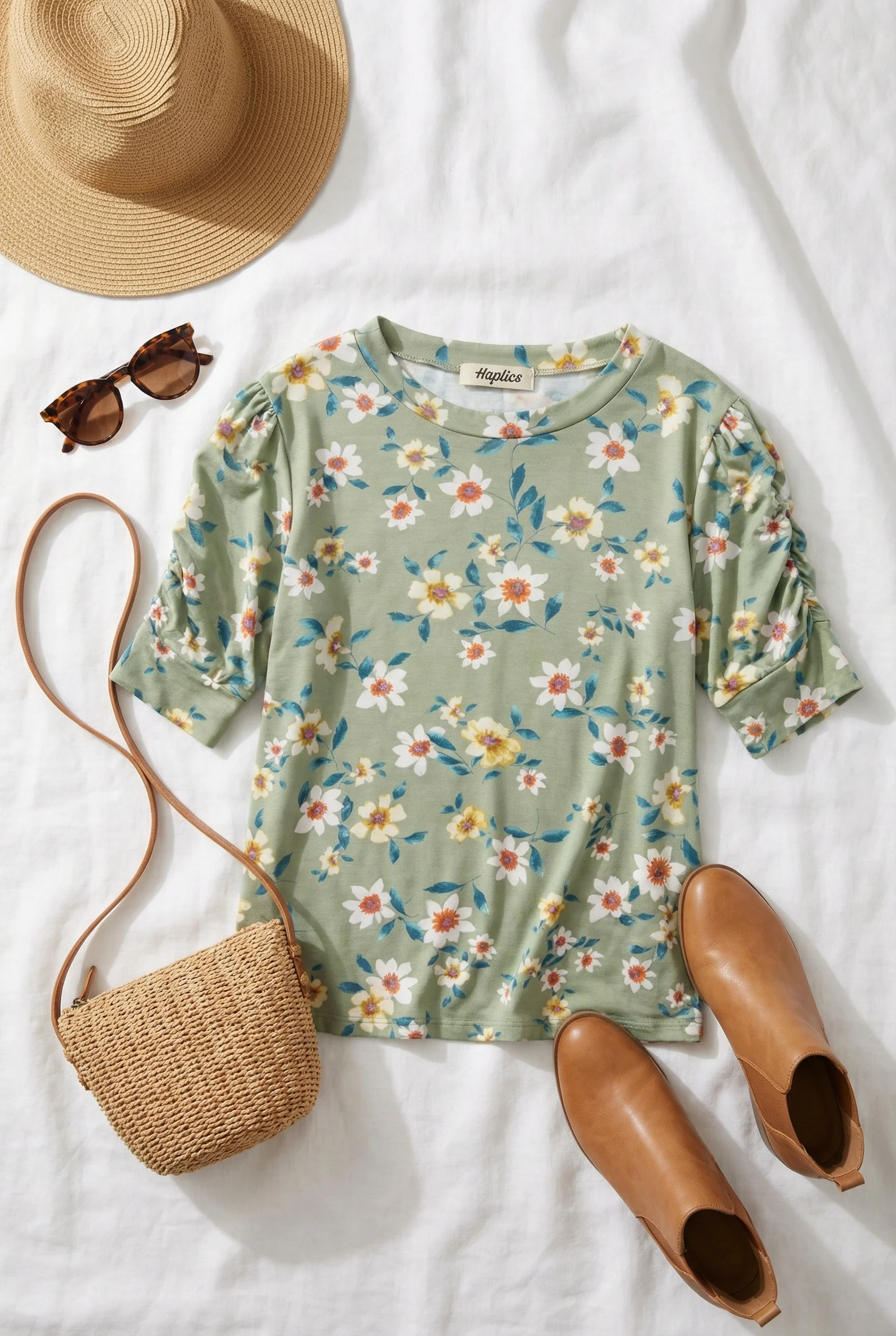 Plus Floral Mint Top