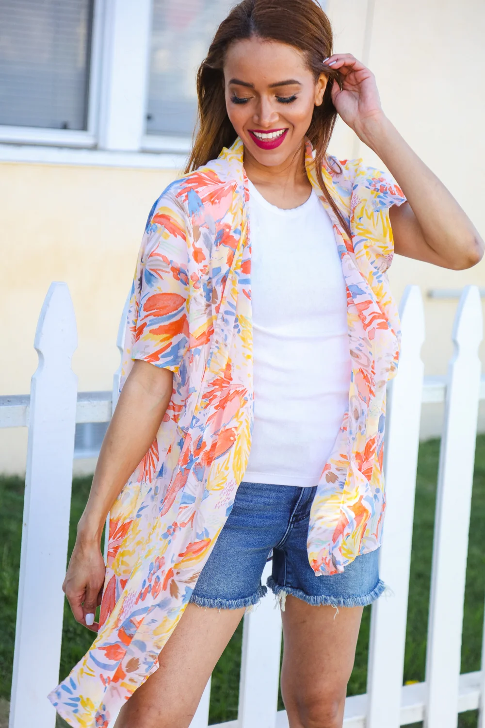 Plus Floral Multi Kimono - Image 3