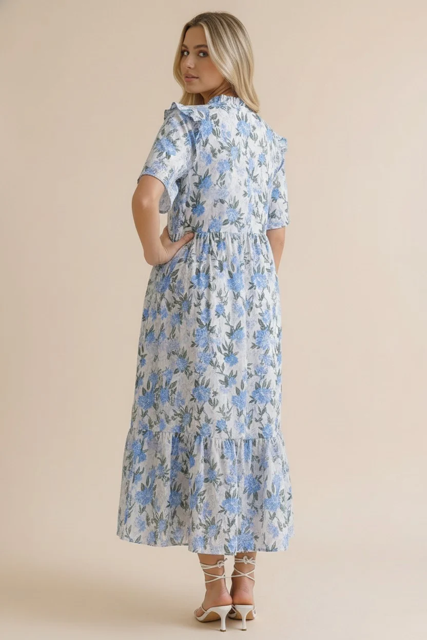 Floral Ric Rac Babydoll Tiered Dress - Image 7