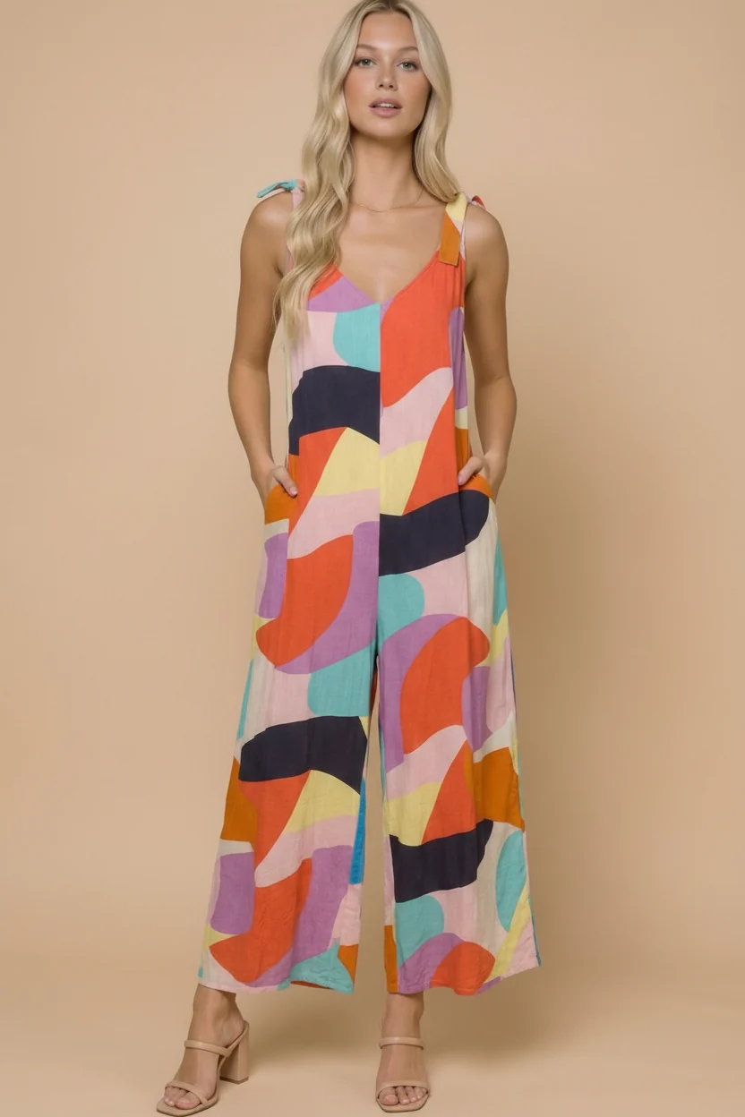 Geo Multi Lined Jumpsuit - Image 4