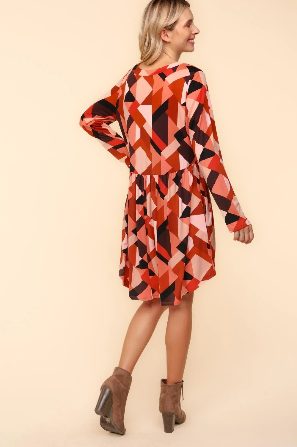 GEOMETRIC PRINT BABYDOLL WITH SIDE POCKETS - Image 8