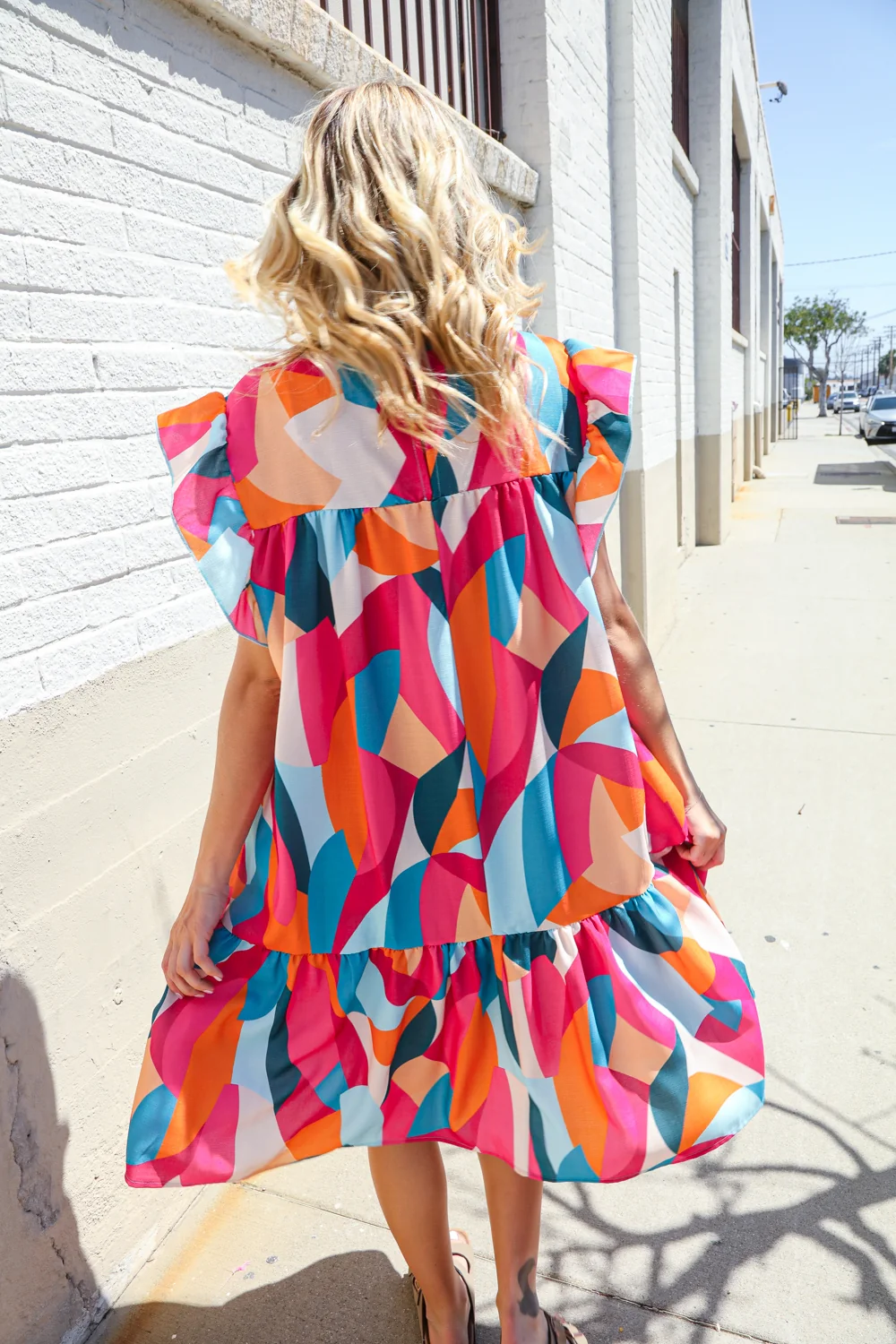 Plus Geometric Short Sleeve with Side Pockets - Image 5