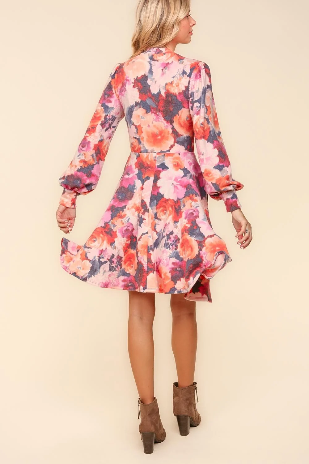 HACCI KNIT FLORAL PRINT MOCK NECK MINI LENGTH - Image 3