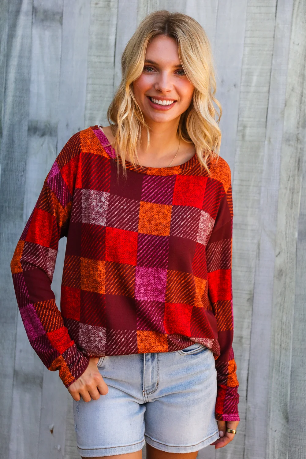 Plus Hacci Plaid Checkered Top - Image 2