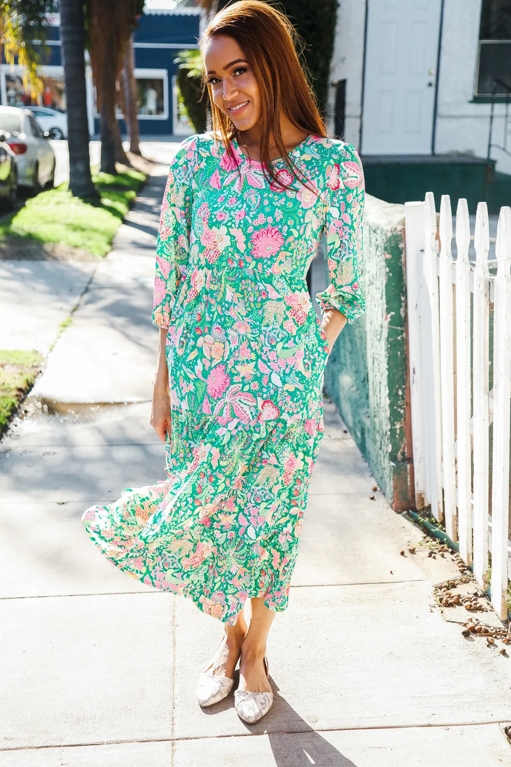 Jade & Fuchsia Floral Paisley Maxi Dress - Image 5