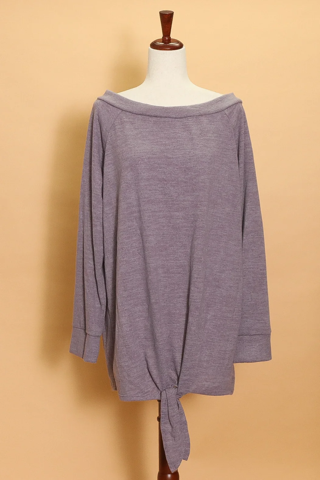 Plus Lavender Tie Front Sweater