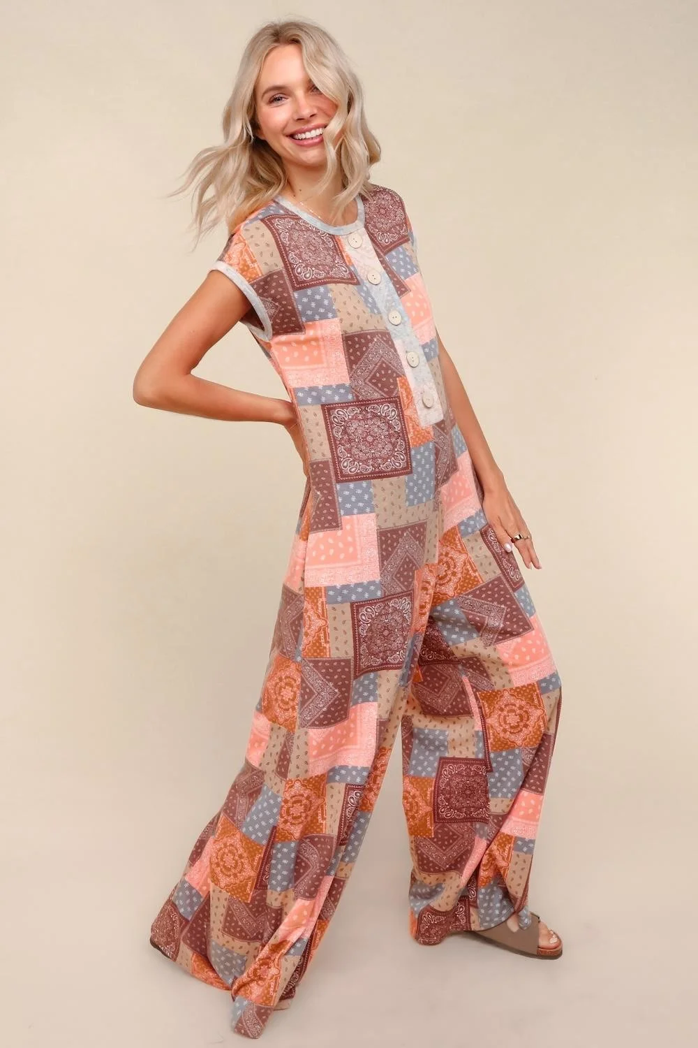 LOOSE FIT FRENCH TERRY KNIT JUMPSUIT - Image 3