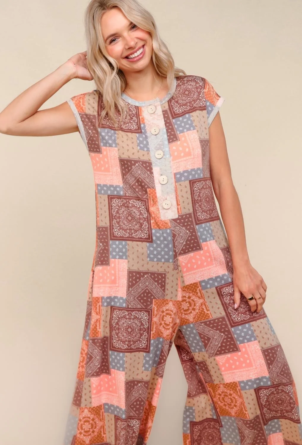 LOOSE FIT FRENCH TERRY KNIT JUMPSUIT - Image 4