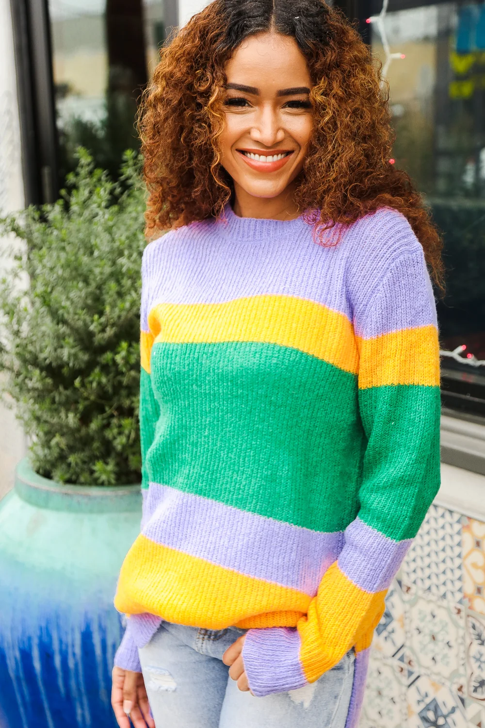 Mardi Gras Multi Stripe Sweater - Image 7