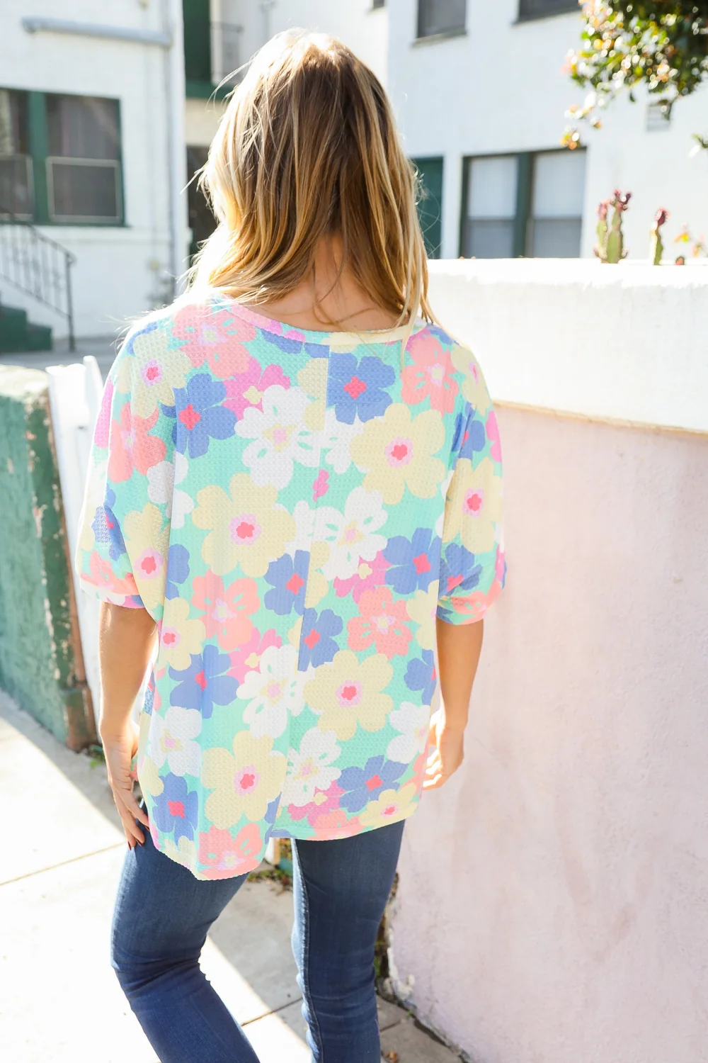 Plus Mint Multi Floral Textured Top - Image 5