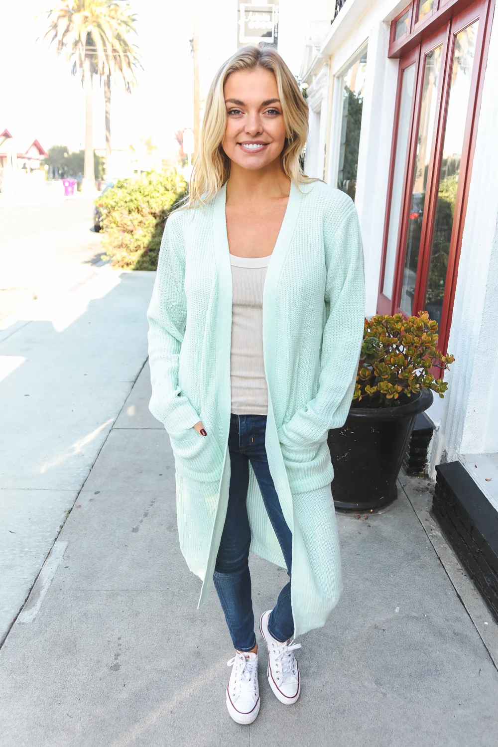 Mint Thick Long Cardigan - Image 2