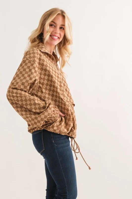 Plus Mocha Checkered Jacket - Image 6
