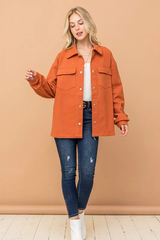 Plus Olive Peace Sign Denim Coat - Image 2
