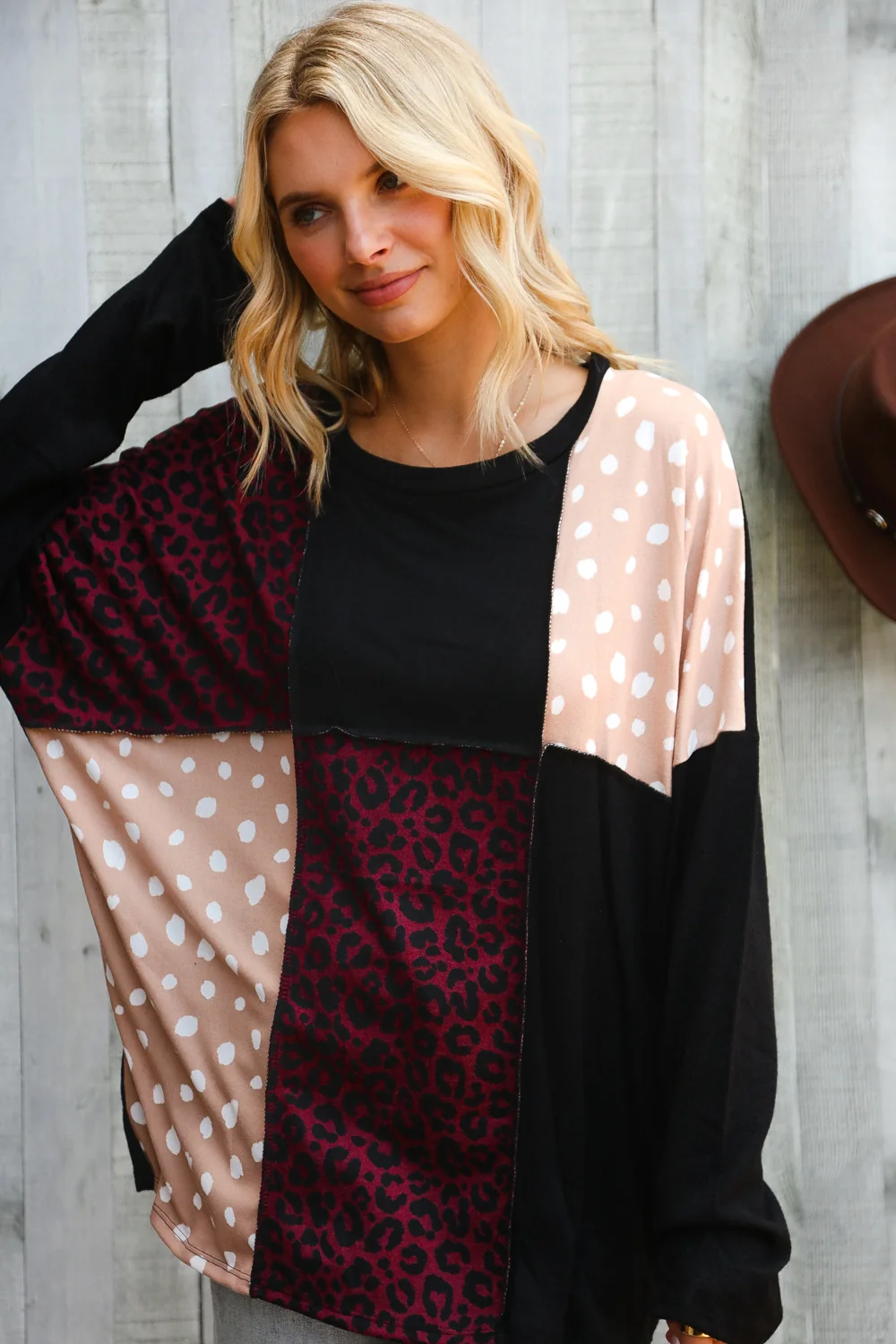 Plus Patch Design Knit Top - Image 2