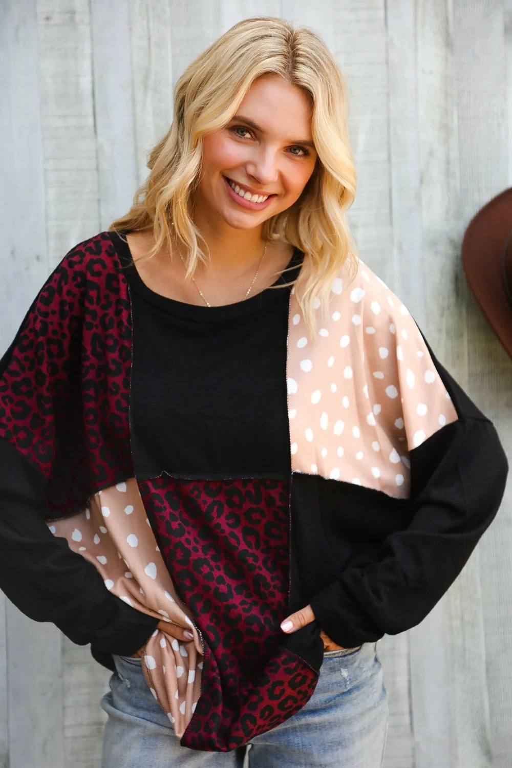 Plus Patch Design Knit Top - Image 3
