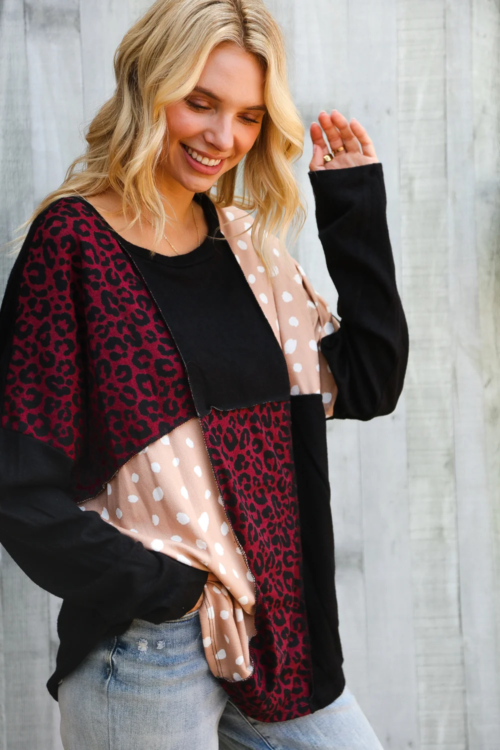 Plus Patch Design Knit Top - Image 5