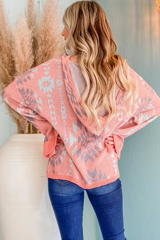 Pink Multi Thick Aztec Sweater - Image 3