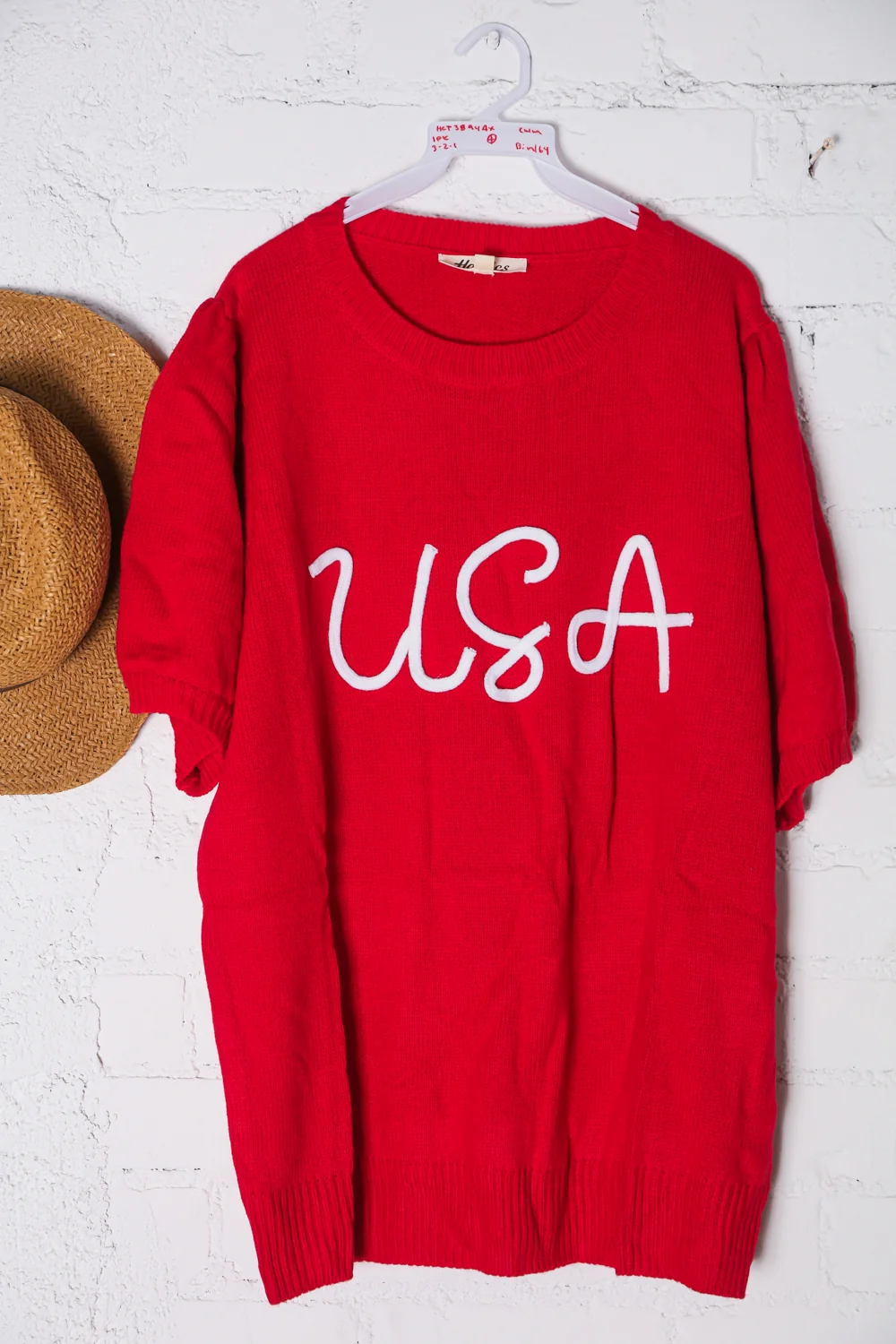 Plus Red Pop Up USA Patriotic Sweater