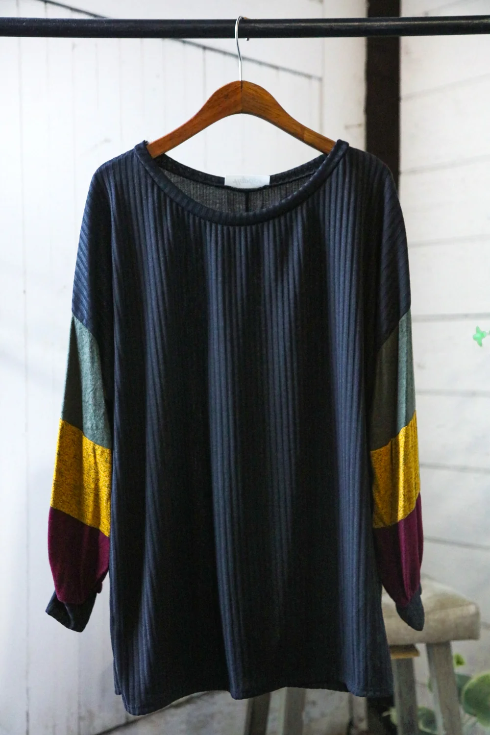 Plus Ribbed Design Top