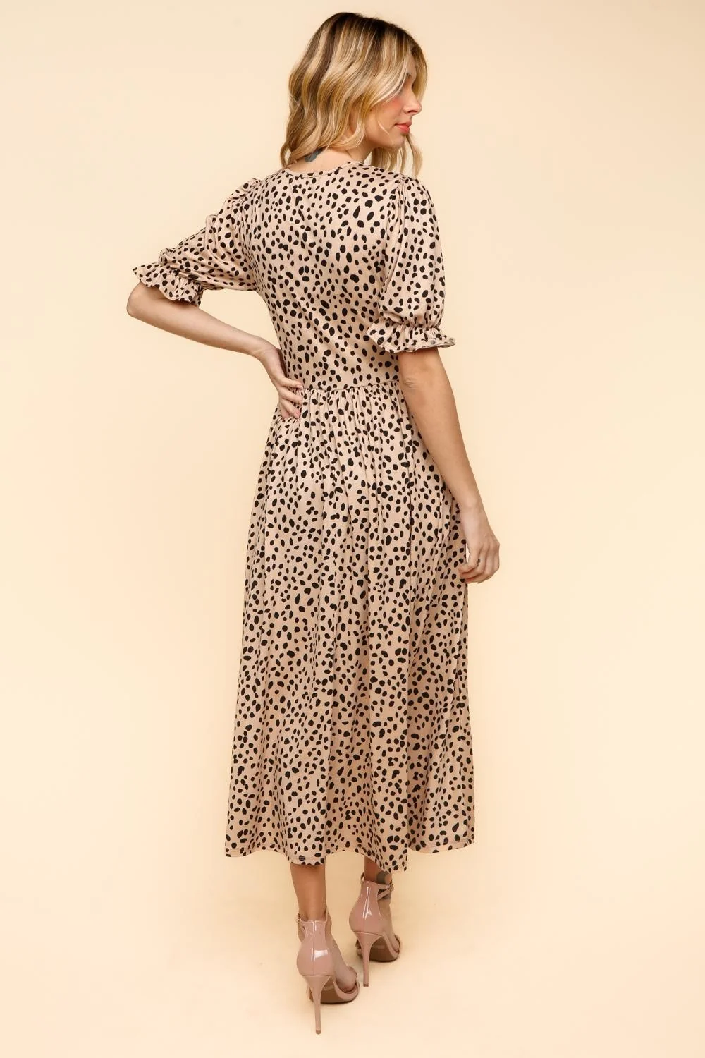 PLUS RIBBON DETAIL SHORT SLEEVE MIDI WITH POCKETS - Image 3