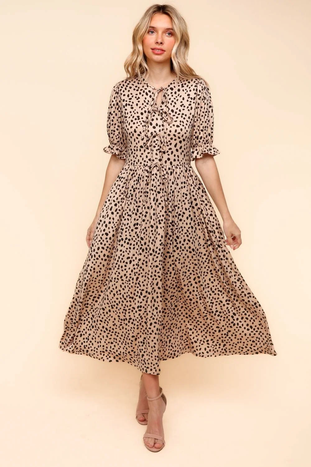 PLUS RIBBON DETAIL SHORT SLEEVE MIDI WITH POCKETS - Image 7